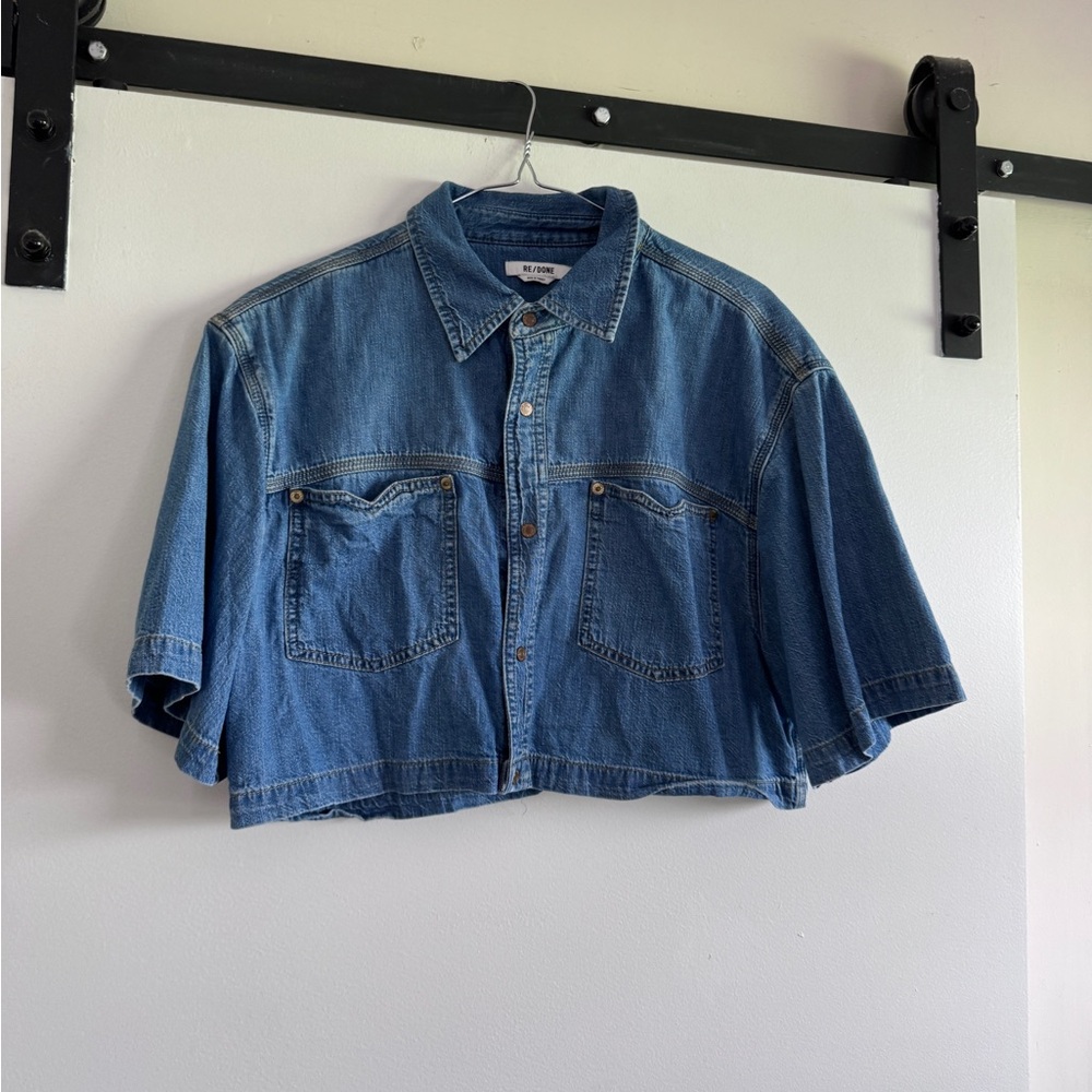 Re/Done Light Blue Denim top